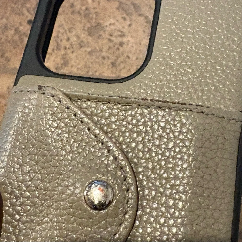 BANDOLIER Taupe Leather Crossbody Phone Case & Strap IPhone 13 Pro
